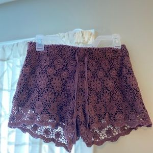 Purple lace shorts